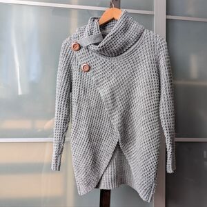 Rain + Rose Gray Cowl Neck Sweater - Medium